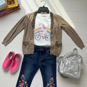 crewcuts rhinestone jeweled cardigan size 6/7